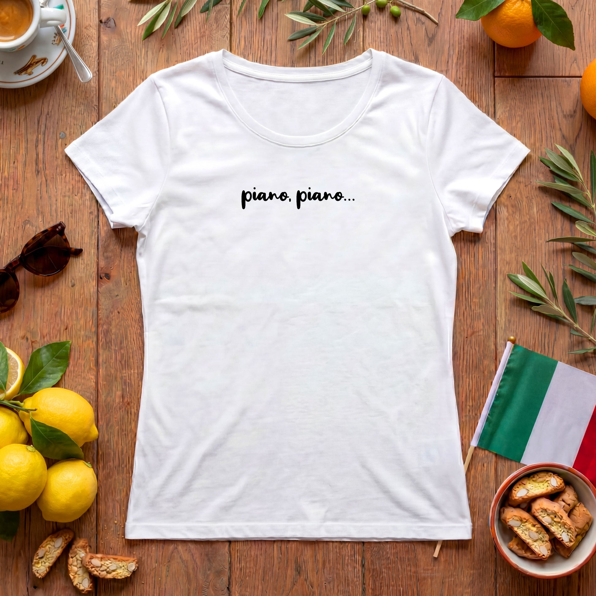 Piano, piano – feminies Damen T-Shirt mit coolem Spruch