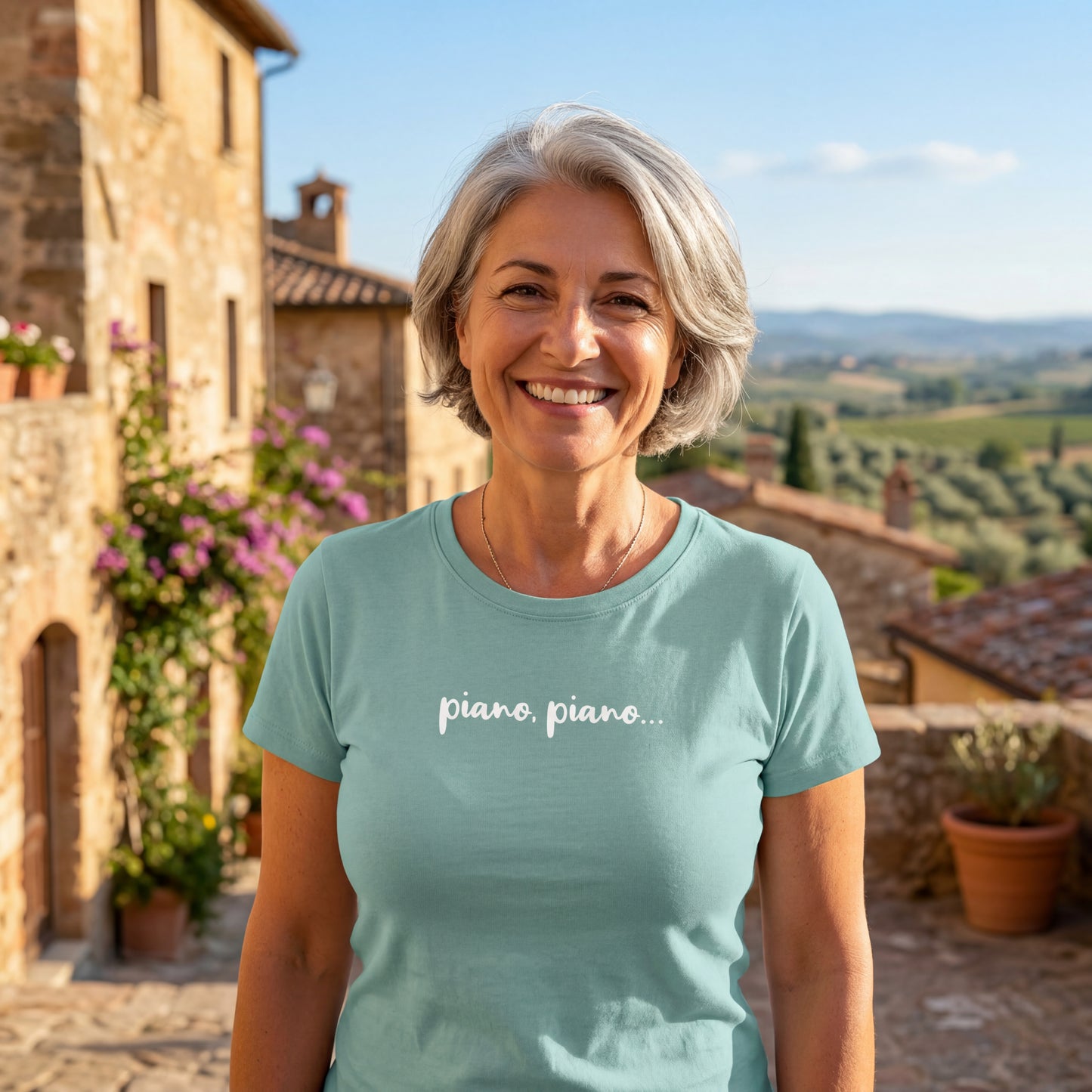 Piano, piano – feminies Damen T-Shirt mit coolem Spruch