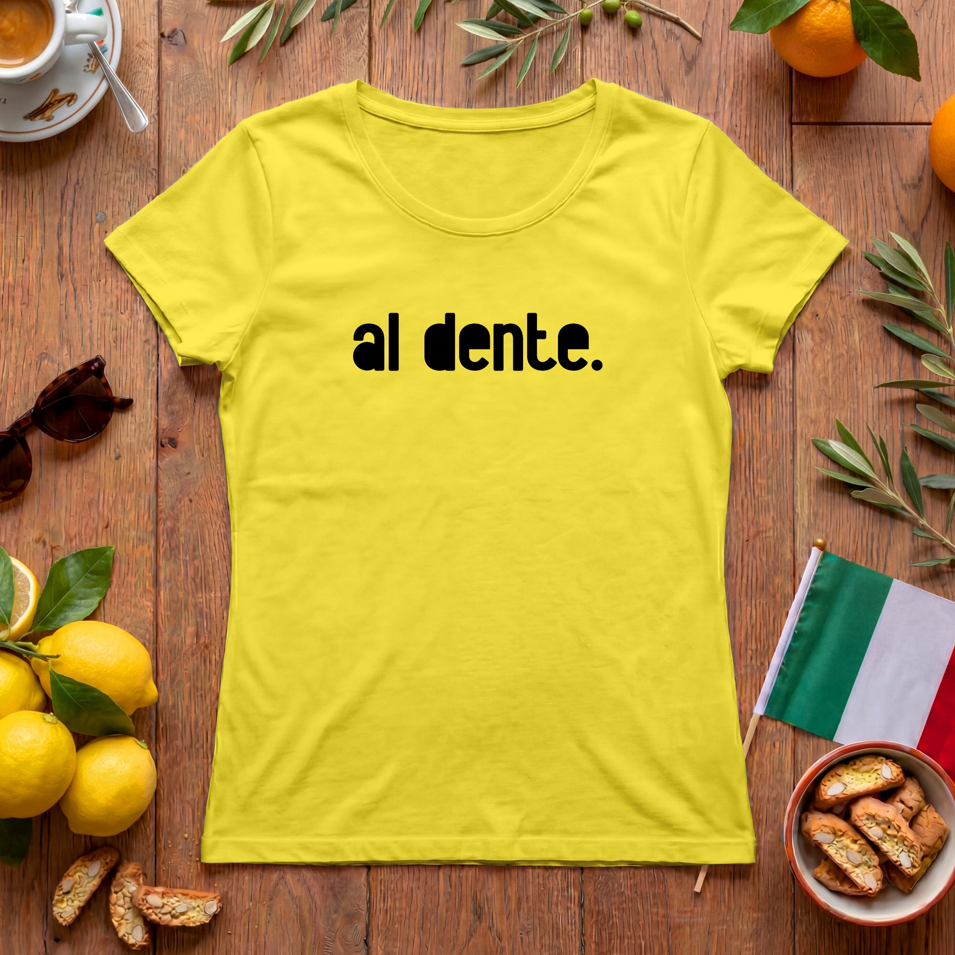 Al Dente Damen T-Shirt – Italienisches Pasta Motto Shirt
