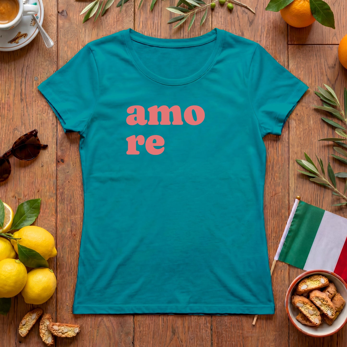 Amore Shirt | Italienisches Amore Damen-T-Shirt mit Schriftzug