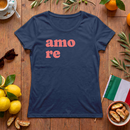 Amore Shirt | Italienisches Amore Damen-T-Shirt mit Schriftzug