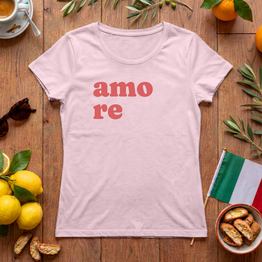 Amore Shirt | Italienisches Amore Damen-T-Shirt mit Schriftzug