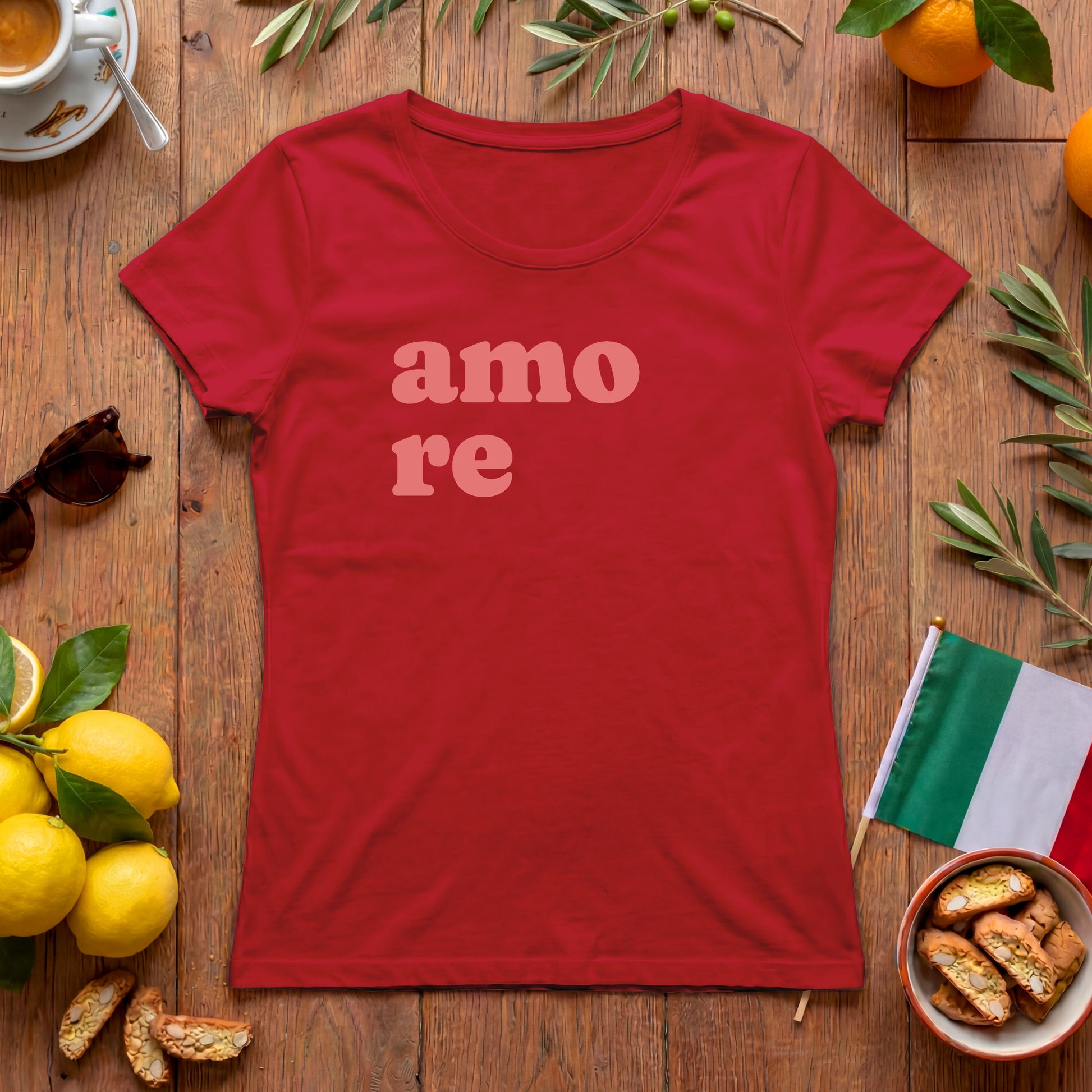 Amore Shirt | Italienisches Amore Damen-T-Shirt mit Schriftzug