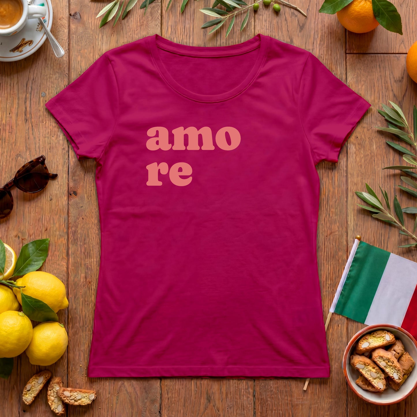 Amore Shirt | Italienisches Amore Damen-T-Shirt mit Schriftzug