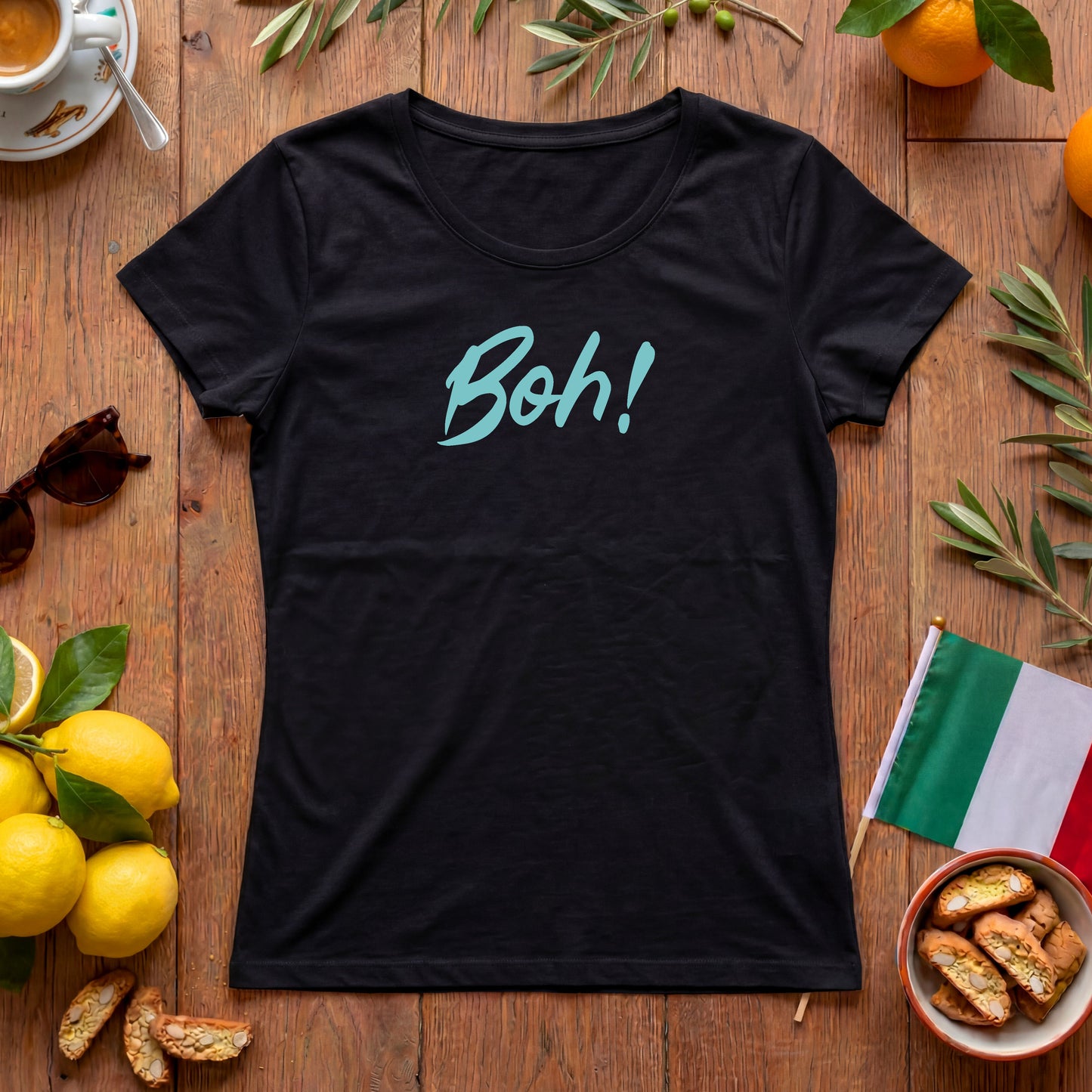 Boh! Italien Damen T-Shirt mit lustigem italienischen Ausruf