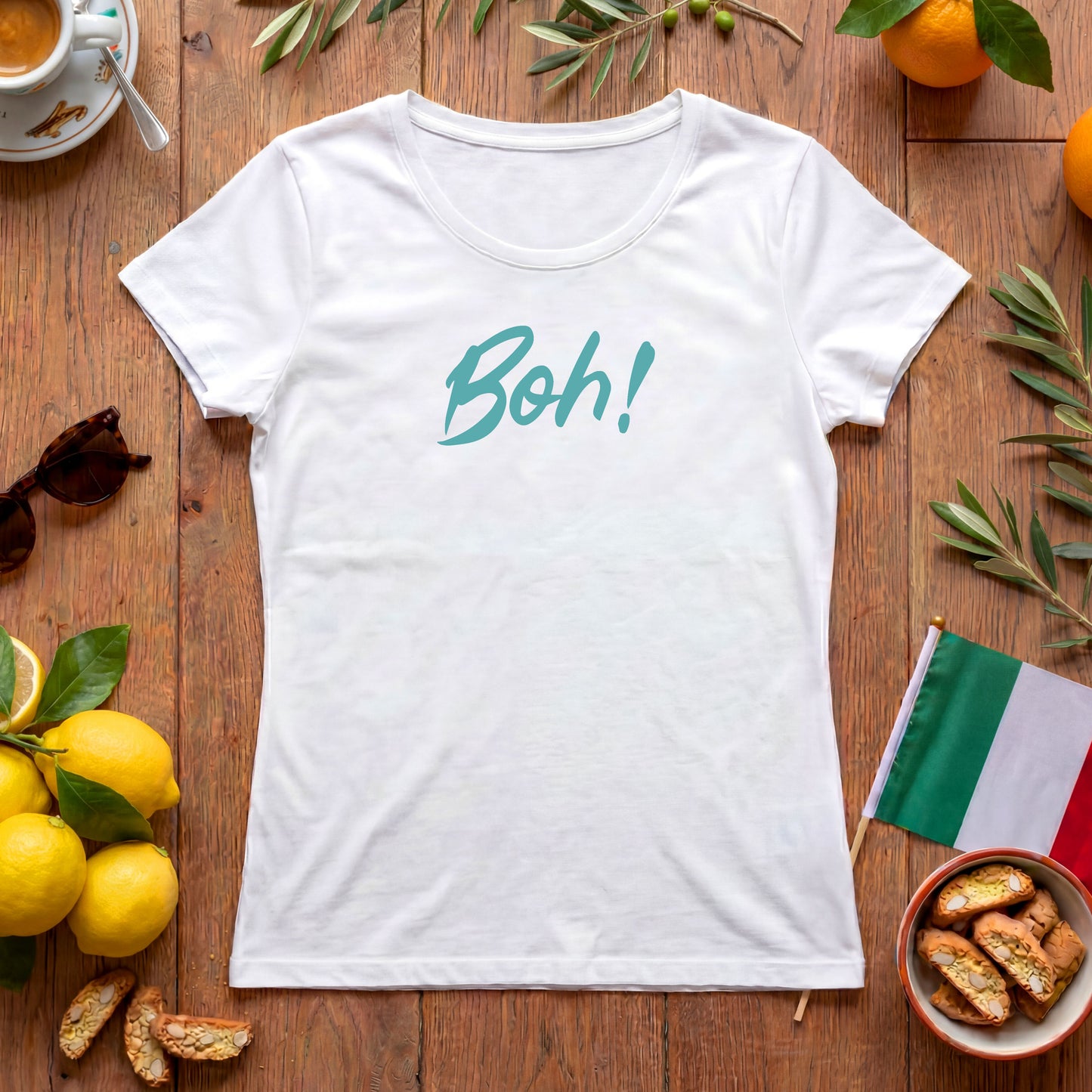 Boh! Italien Damen T-Shirt mit lustigem italienischen Ausruf