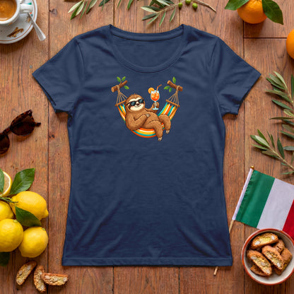 Faultier Aperitivo Damen-T-Shirt | Italienisches Sommer Design