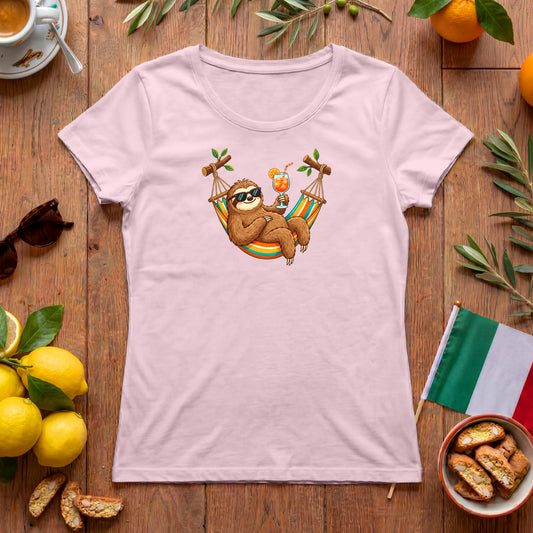 Faultier Aperitivo Damen-T-Shirt | Italienisches Sommer Design