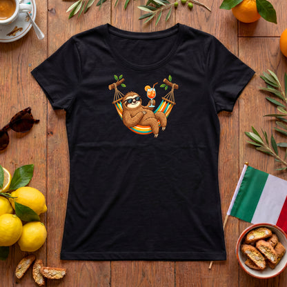 Faultier Aperitivo Damen-T-Shirt | Italienisches Sommer Design