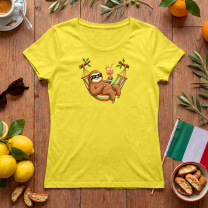 Faultier Aperitivo Damen-T-Shirt | Italienisches Sommer Design
