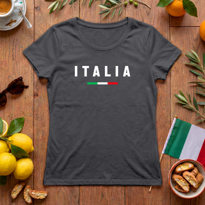 Italia T-Shirt | Damen Fan Shirt mit Trikolore