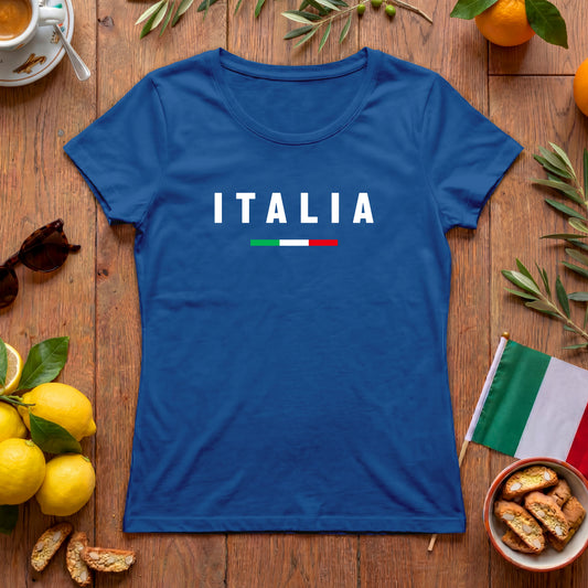 Italia T-Shirt | Damen Fan Shirt mit Trikolore