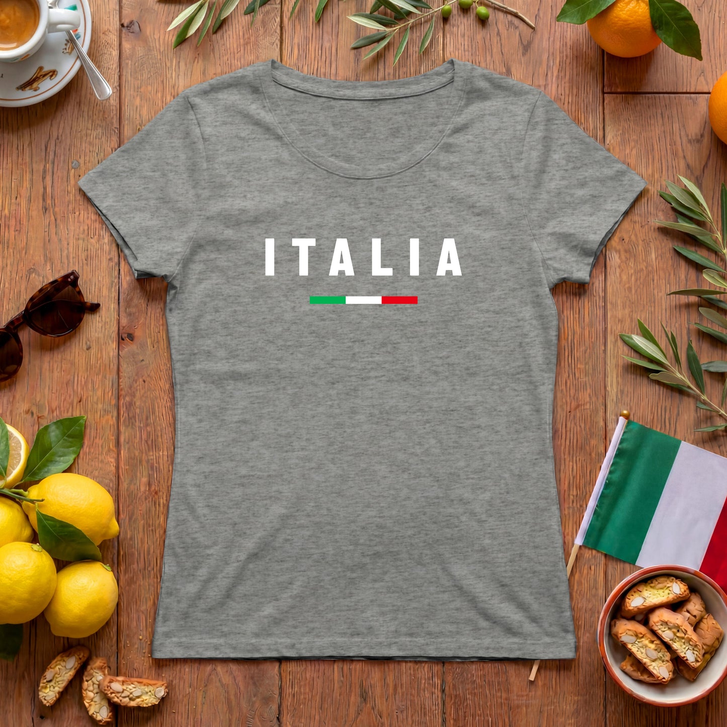Italia T-Shirt | Damen Fan Shirt mit Trikolore