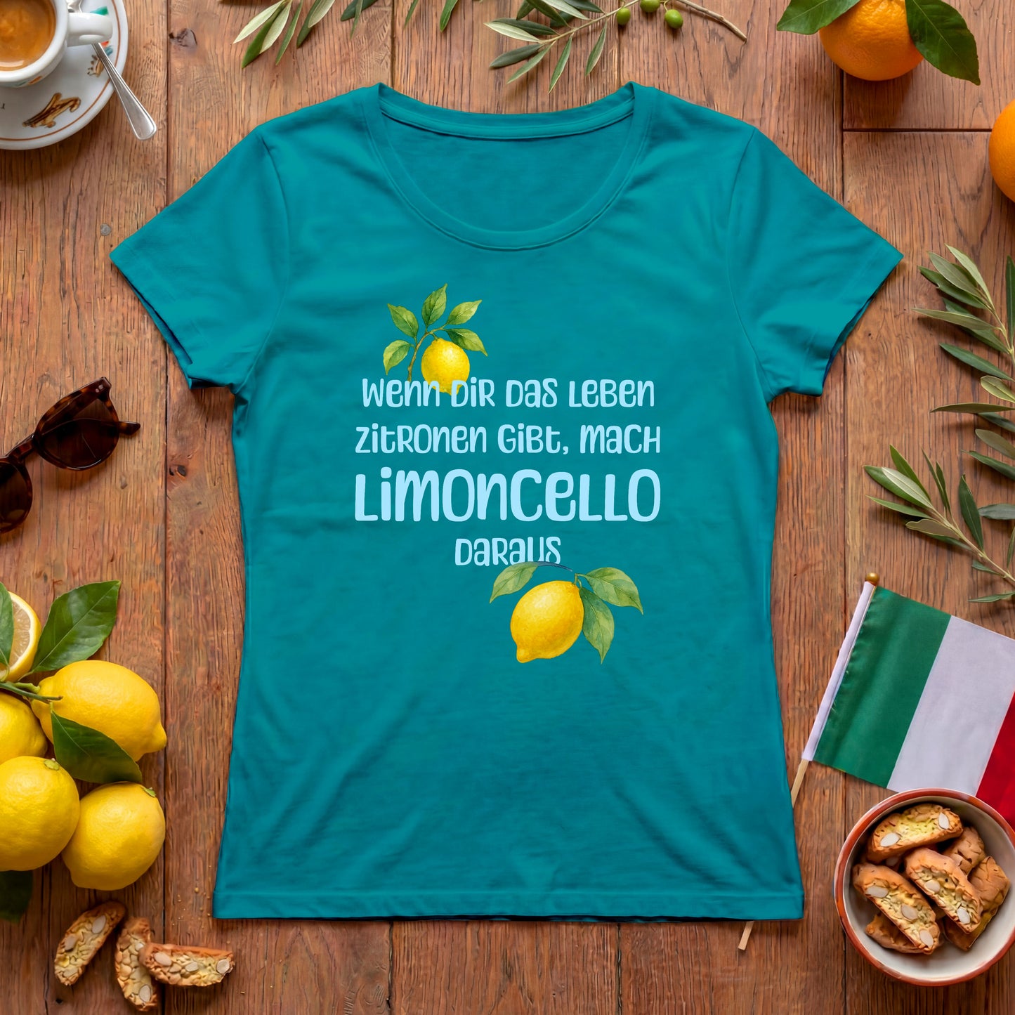 Mach Limoncello - Italien Damen T-Shirt | Lustiger Zitronen-Spruch