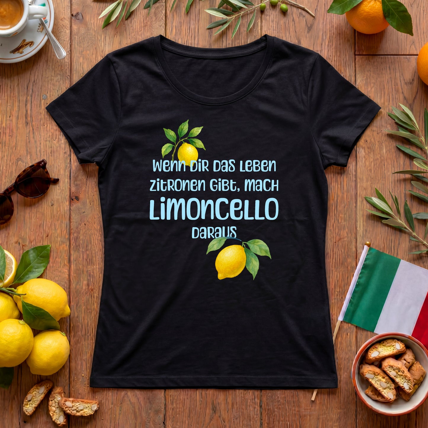 Mach Limoncello - Italien Damen T-Shirt | Lustiger Zitronen-Spruch
