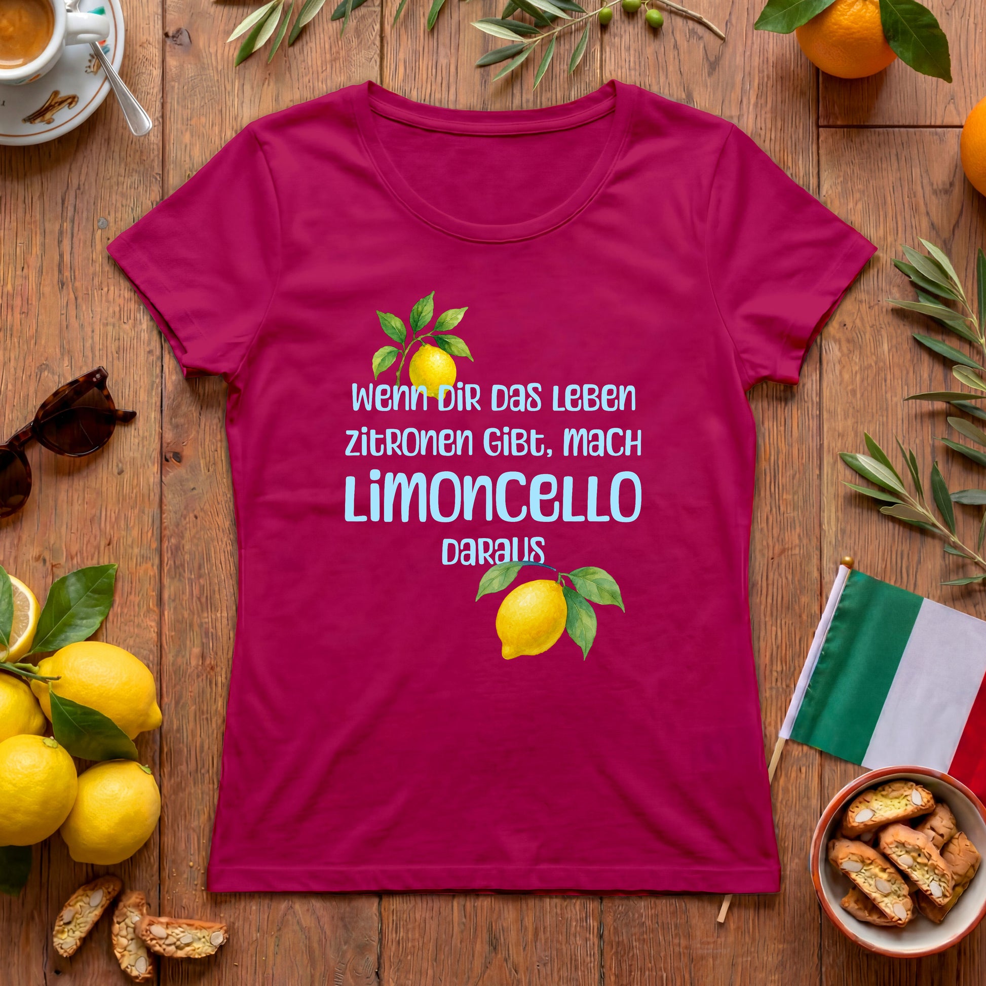 Mach Limoncello - Italien Damen T-Shirt | Lustiger Zitronen-Spruch