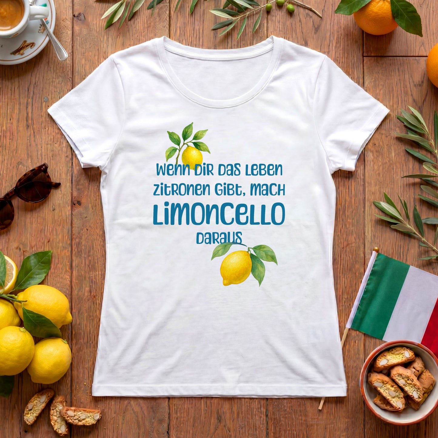 Mach Limoncello - Italien Damen T-Shirt | Lustiger Zitronen-Spruch