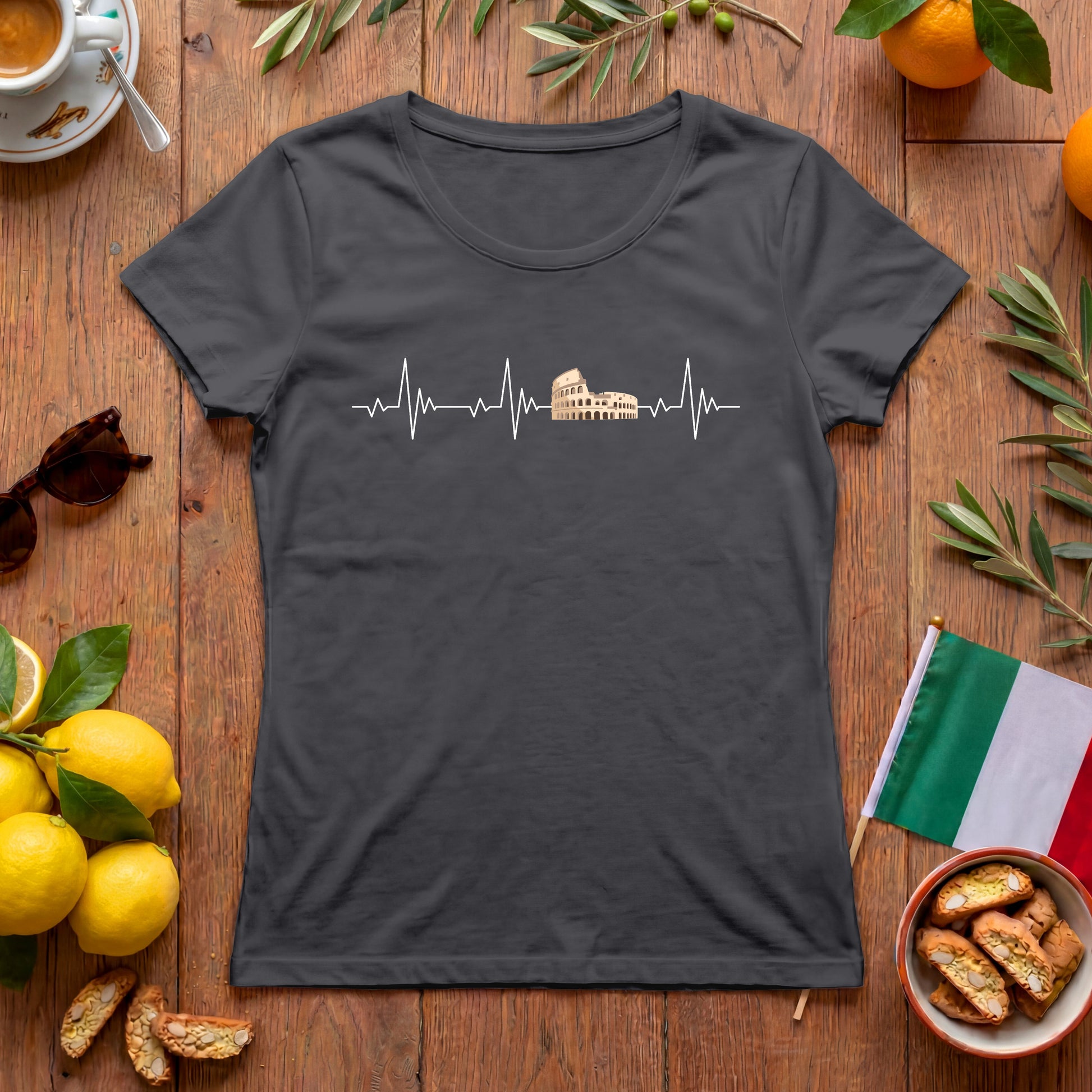 Rom Herzschlag Damen T-Shirt | Italien-Motiv mit Kolosseum