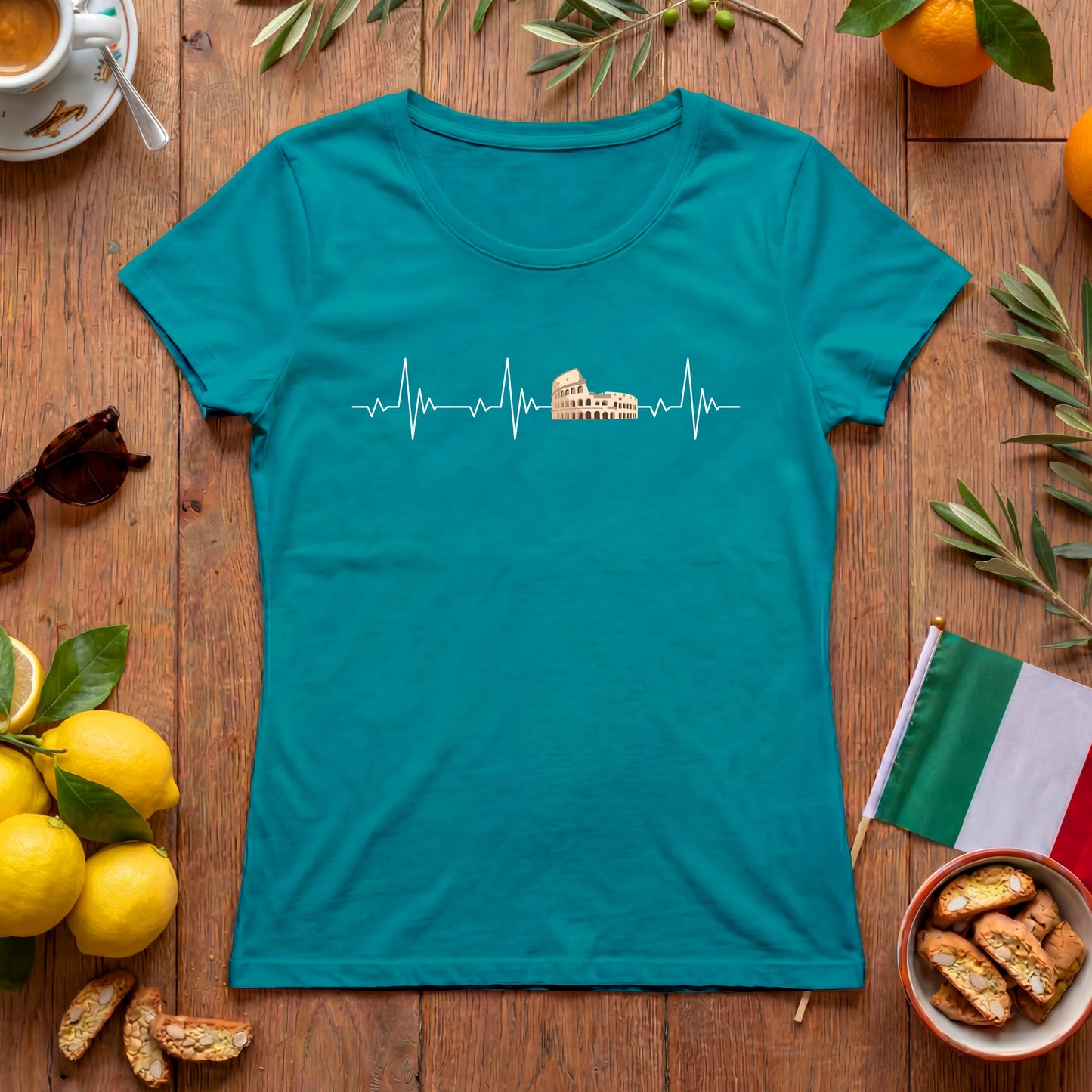 Rom Herzschlag Damen T-Shirt | Italien-Motiv mit Kolosseum