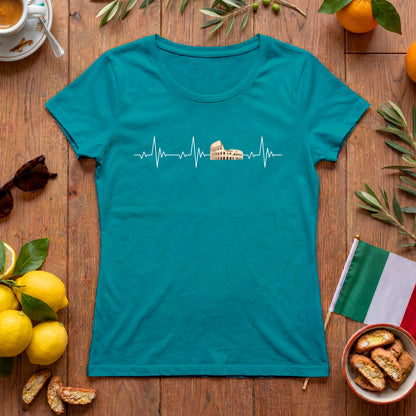 Rom Herzschlag Damen T-Shirt | Italien-Motiv mit Kolosseum