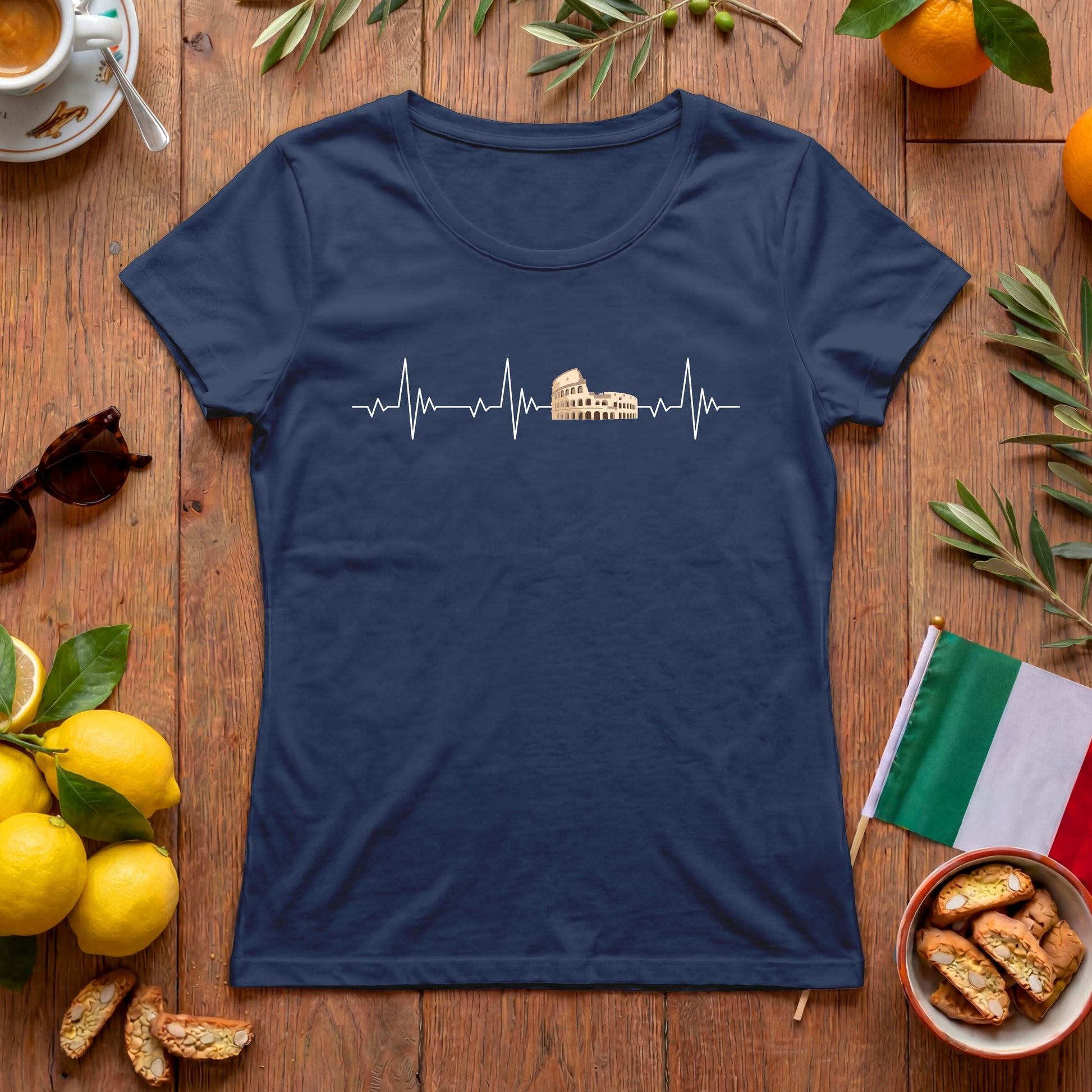 Rom Herzschlag Damen T-Shirt | Italien-Motiv mit Kolosseum