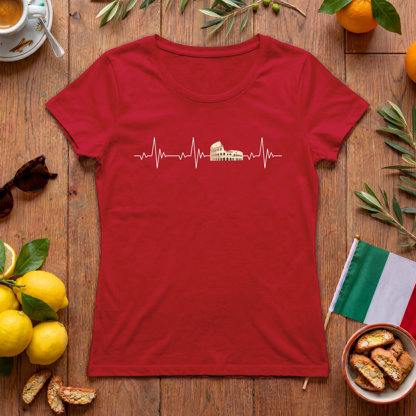Rom Herzschlag Damen T-Shirt | Italien-Motiv mit Kolosseum