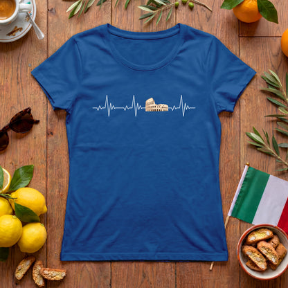 Rom Herzschlag Damen T-Shirt | Italien-Motiv mit Kolosseum