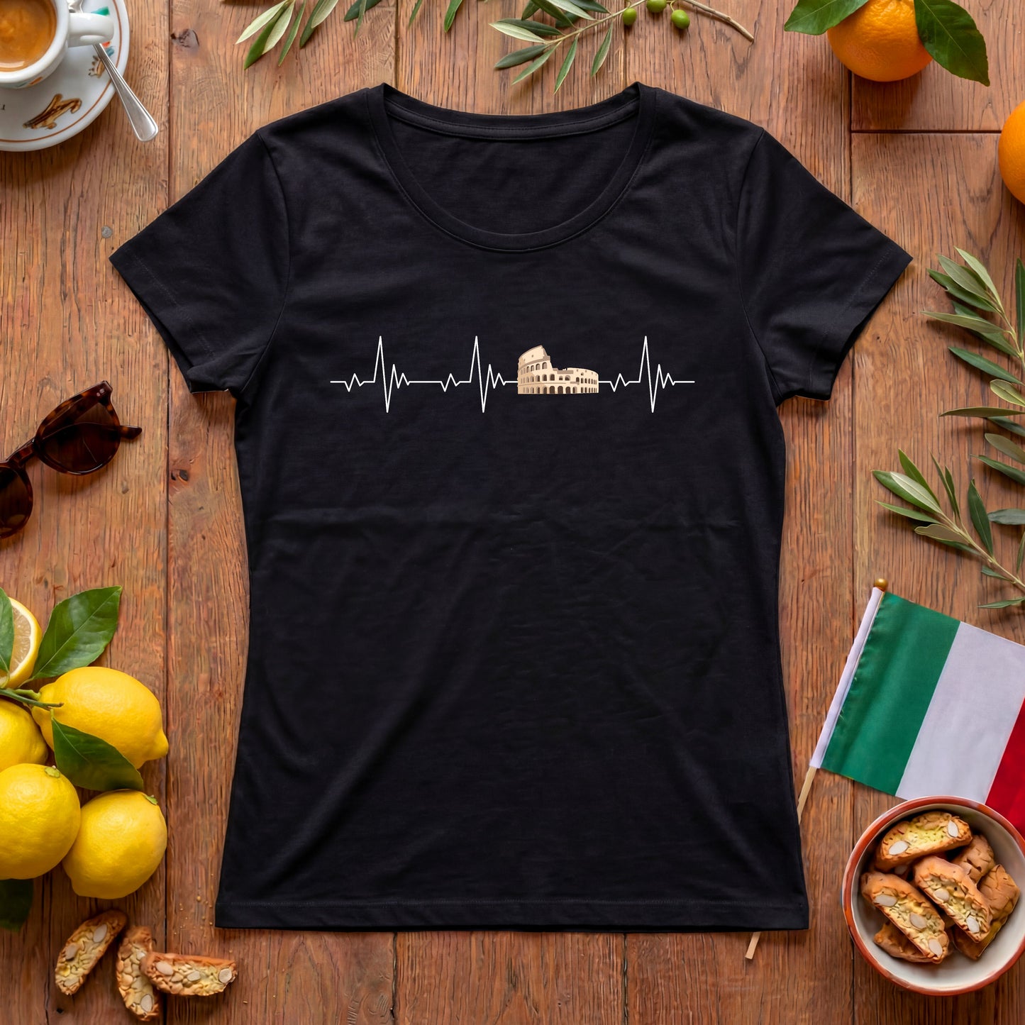 Rom Herzschlag Damen T-Shirt | Italien-Motiv mit Kolosseum