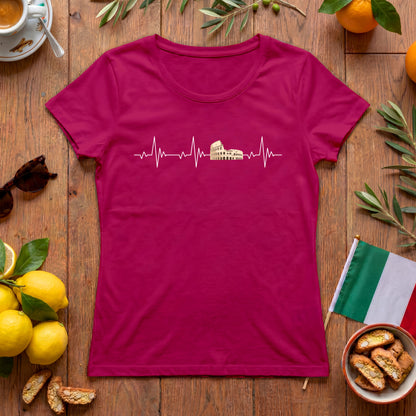Rom Herzschlag Damen T-Shirt | Italien-Motiv mit Kolosseum